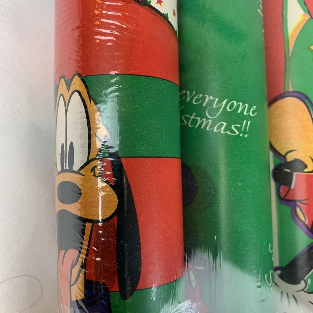 Vtg NIP Cleo Gift Wrap Mickey Mouse Minny Mouse Goofy Pluto 1996 Disney U.S.A.
